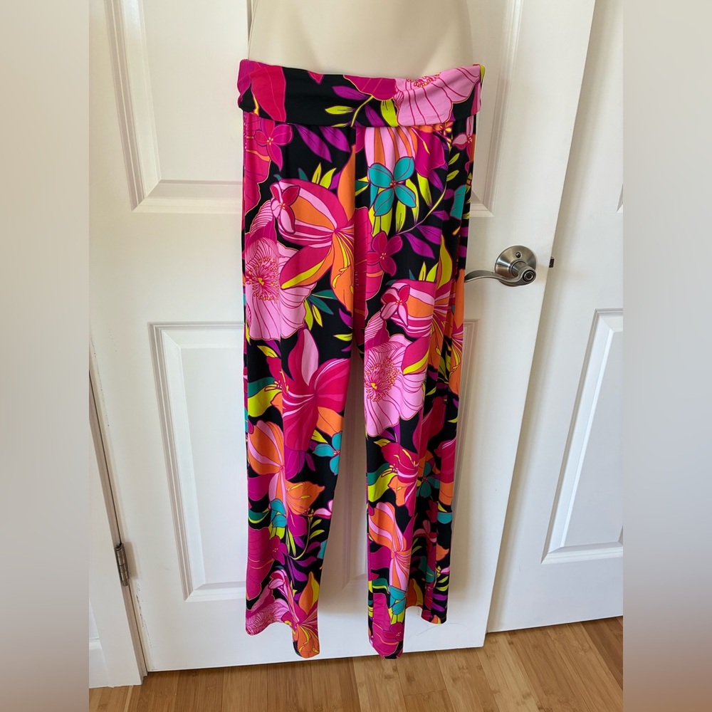 Trina Turk Vibrant Floral Wide-Leg Pants